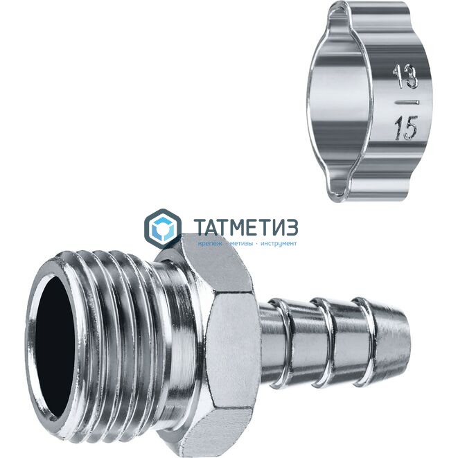 Переходник 1/2" М-елочка 10мм с обжимным хомутом, ЗУБР Профессионал -  магазин крепежа «ТАТМЕТИЗ»