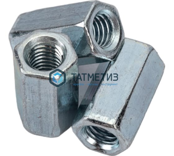 Гайка соединительная DIN 6334, оц М20  (100 шт/уп) R -  магазин крепежа «ТАТМЕТИЗ»