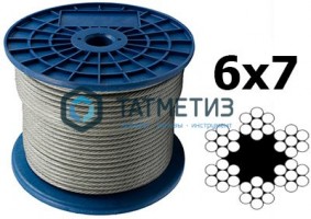 Трос стальной оц. 8 мм DIN 3055 (1000 м/бух) | «ТАТМЕТИЗ» Трос стальной оц. 8 мм DIN 3055 (1000 м/бух) - магазин крепежа «ТАТМЕТИЗ»