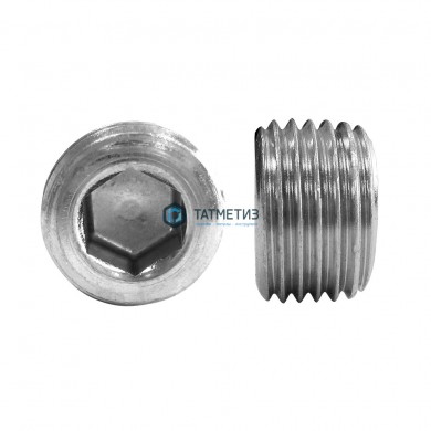 Пробка резьбовая коническая, внутренний шестигранник ДИН 906 А2 R 1/8" | «ТАТМЕТИЗ» Пробка резьбовая коническая, внутренний шестигранник ДИН 906 А2 R 1/8" - магазин крепежа «ТАТМЕТИЗ»