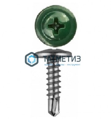 Саморез п/ш сверло 4,2x25  RAL 6005 |  «ТАТМЕТИЗ» Саморез п/ш сверло 4,2x25  RAL 6005 -  магазин крепежа «ТАТМЕТИЗ»