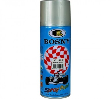 Краска аэроз. BOSNY 520 мл. №1130  БЕЛАЯ жемчуг металик -  магазин «ТАТМЕТИЗ»