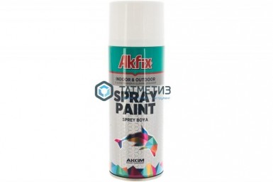 Краска аэроз. БЕЛАЯ  глянц. RAL9003 400Ml Gw.300Gr (6) Akfix -  магазин крепежа «ТАТМЕТИЗ»