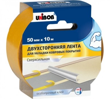 Лента клейкая двусторонняя, 50 х 10, на полипропиленовой основе// UNIBOB -  магазин «ТАТМЕТИЗ»