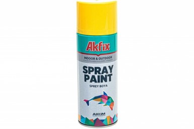 Краска аэроз. ЖЕЛТАЯ  глянц. RAL1003 400Ml Gw.300Gr (6) Akfix -  магазин крепежа «ТАТМЕТИЗ»