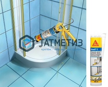 Герметик силиконовый Sikasil-C нейтральный санитарный белый 300 мл 12 -  магазин «ТАТМЕТИЗ»